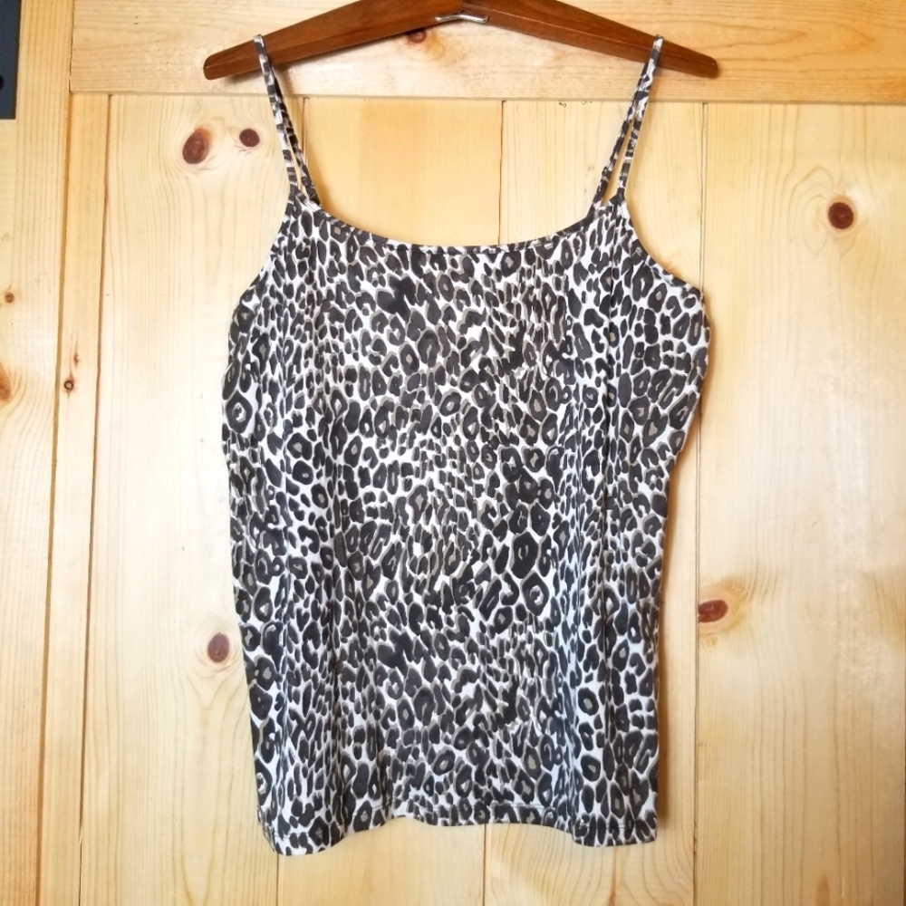 Ann Taylor Loft Outlet Leopard Print Stretchy Adjustable Camisole Tank Top NWT